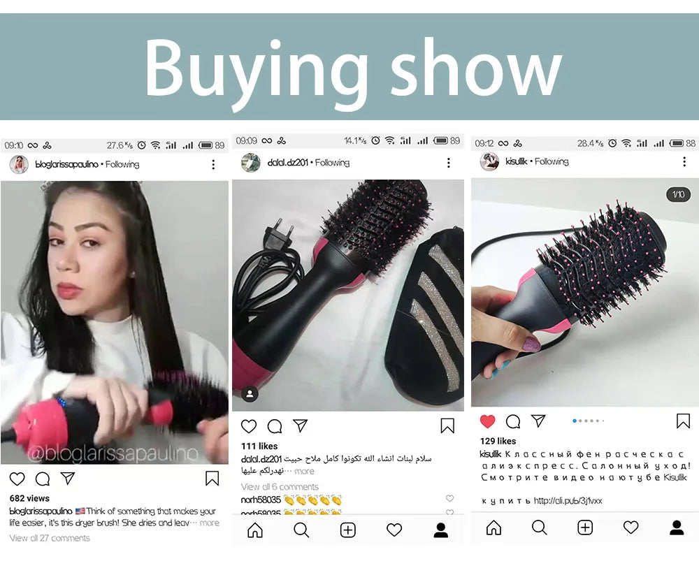 3-in-1 Hot Air Brush – One-Step Hair Dryer, Volumizer & Styler