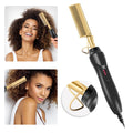 2-in-1 Electric Hair Straightener & Curler – Hot Comb Hair Styling Brush for Wet & Dry Hair
