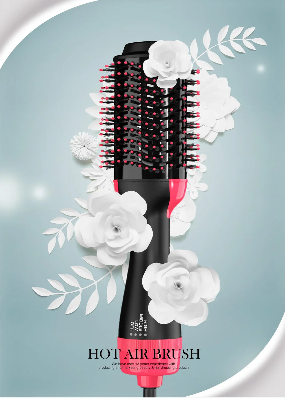 3-in-1 Hot Air Brush – One-Step Hair Dryer, Volumizer & Styler