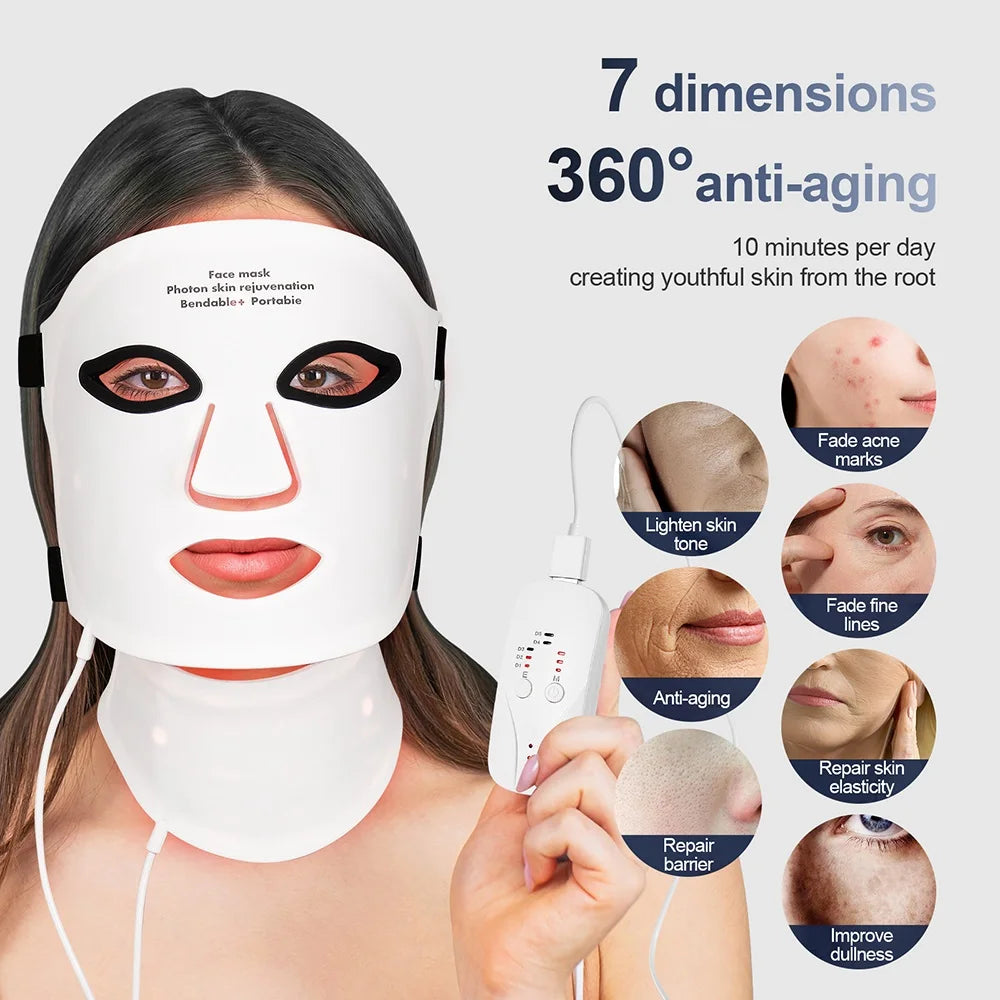7-Color LED Red Light Therapy Mask