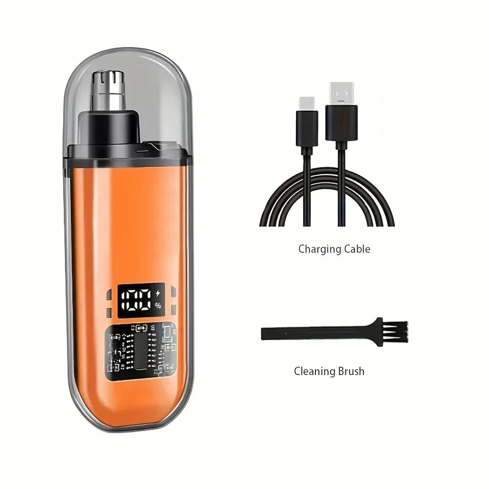 Nose & Ear Hair Trimmer for Men – USB-C Rechargeable Portable Grooming Kit
