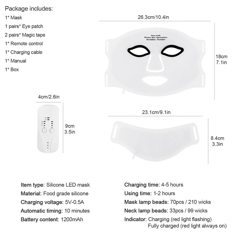 7-Color LED Red Light Therapy Mask