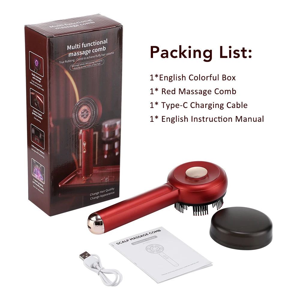 Electric Massage Comb with Built-in Red Light Therapy