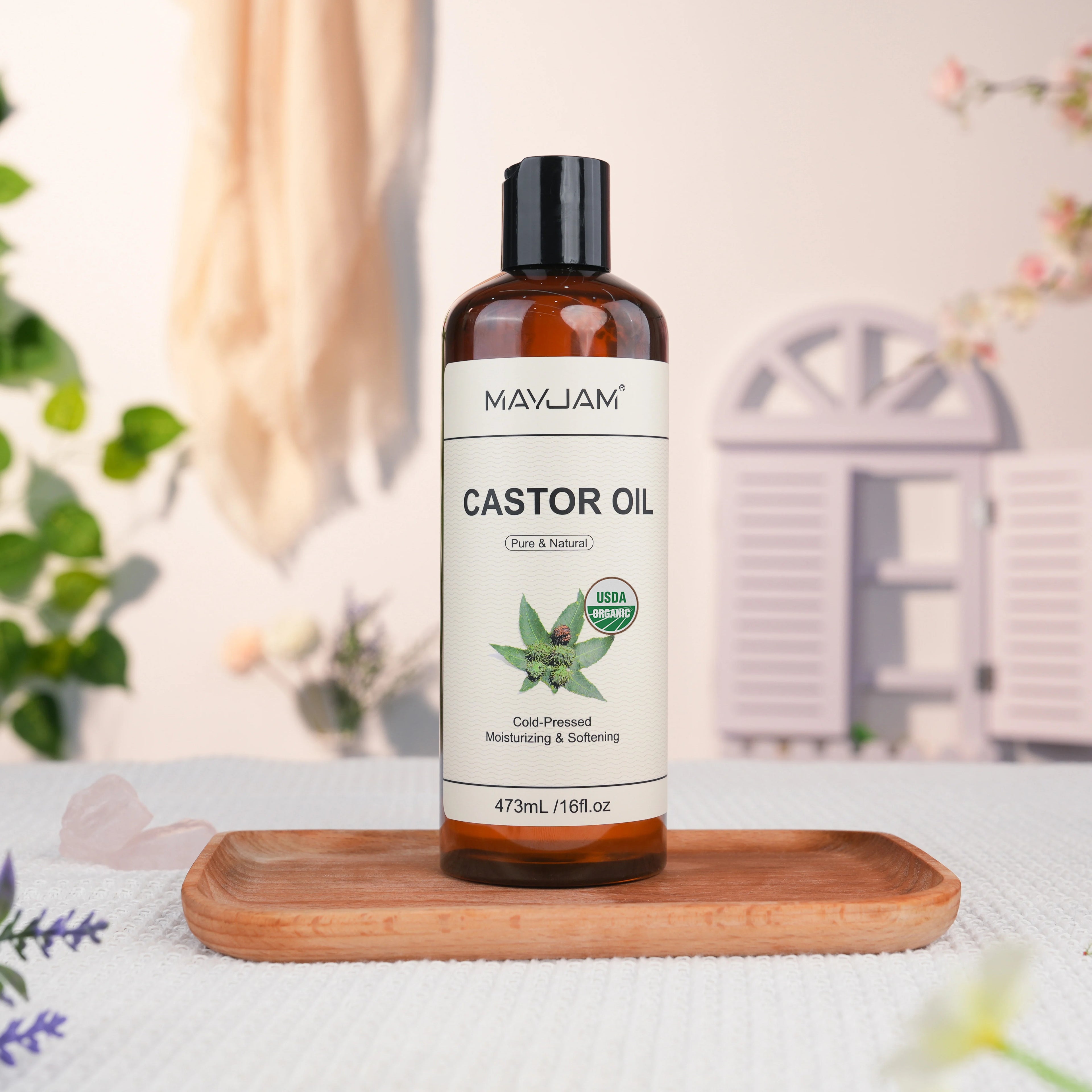 Organic Castor Oil – Cold-Pressed Natural Carrier Oil for Skin, Hair, Eyelashes & Nails