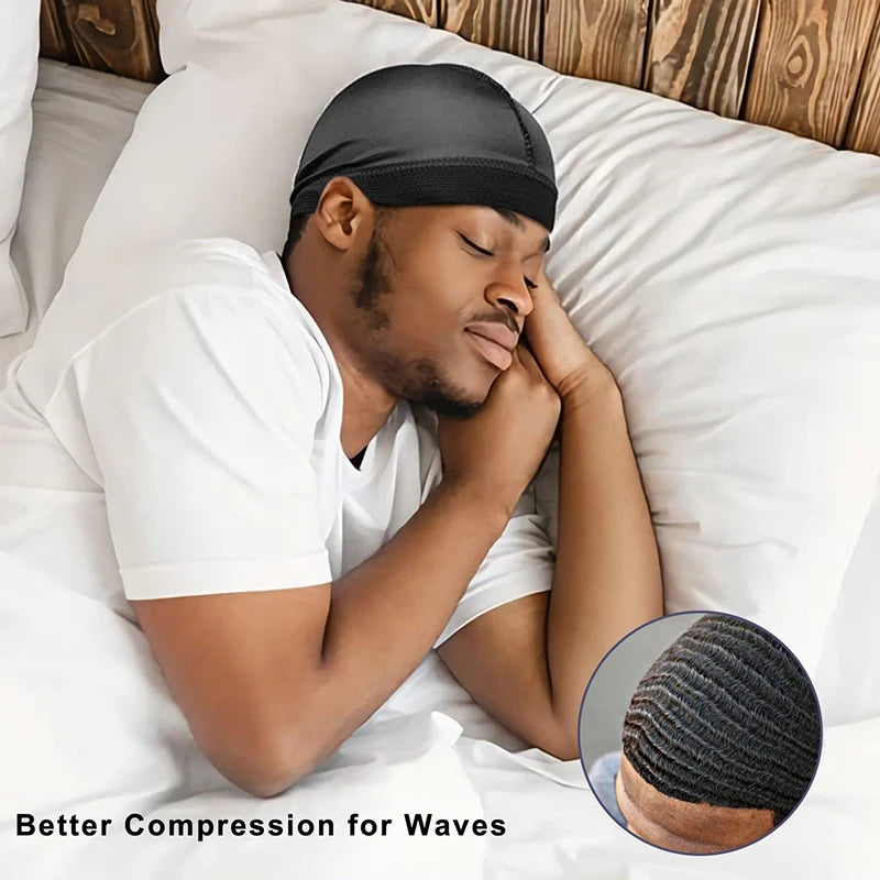 3PCS Silky Durag Wave Cap
