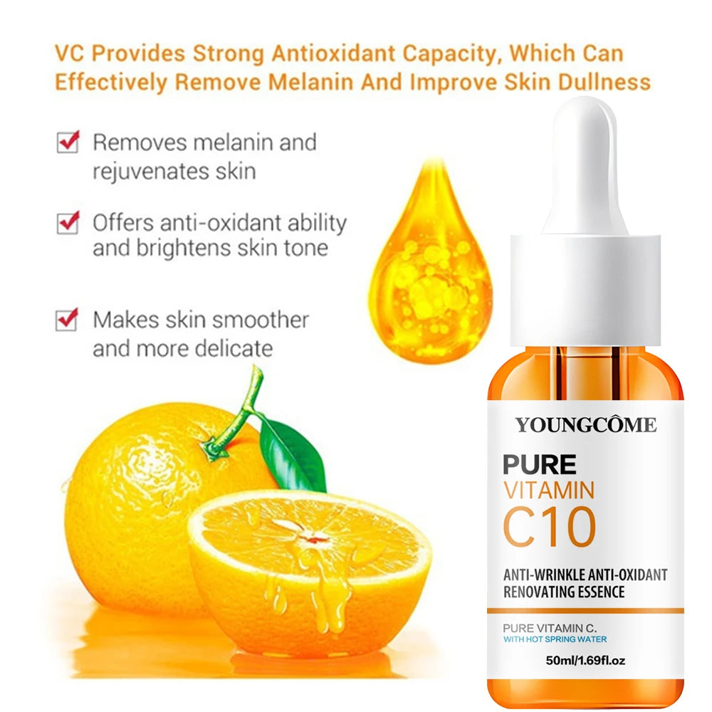Vitamin C Facial Essence Serum – Hyaluronic Acid for Brightening, Anti-Aging & Moisturizing
