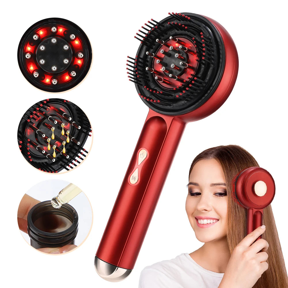 Electric Massage Comb with Built-in Red Light Therapy