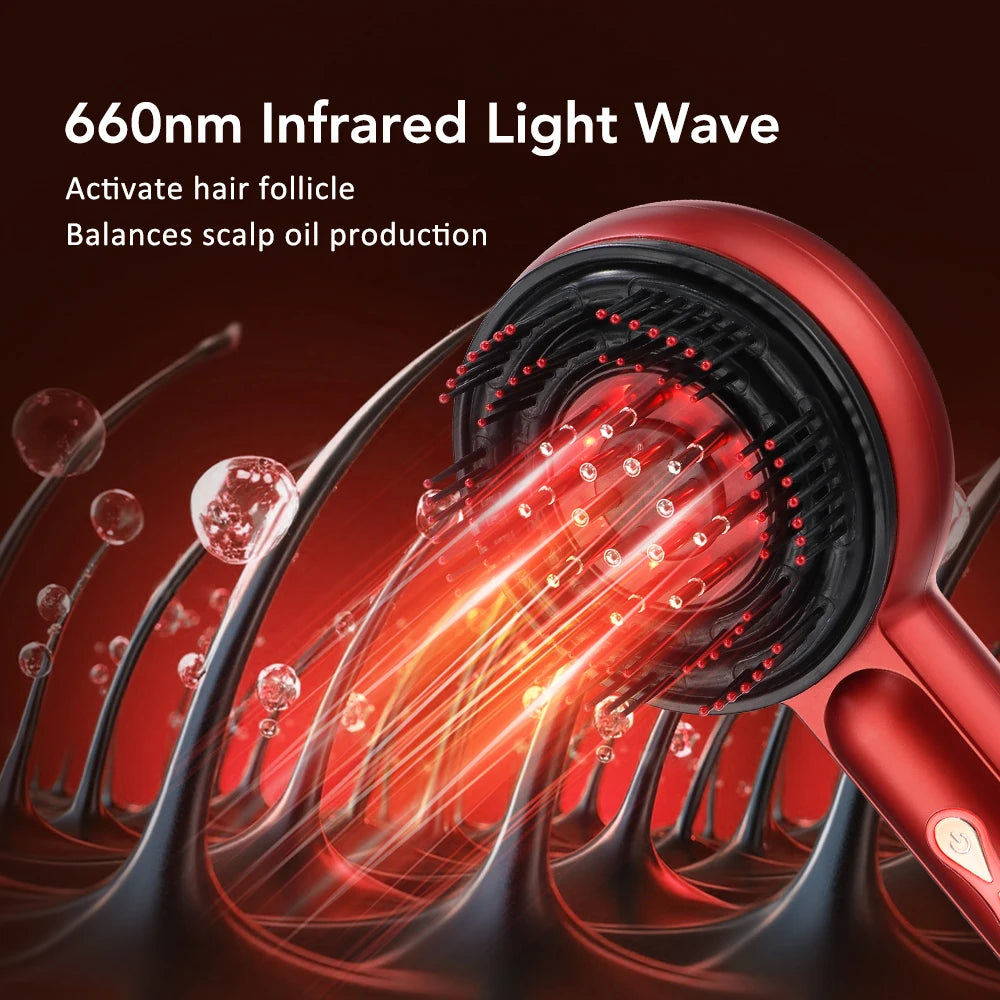 Electric Massage Comb with Built-in Red Light Therapy
