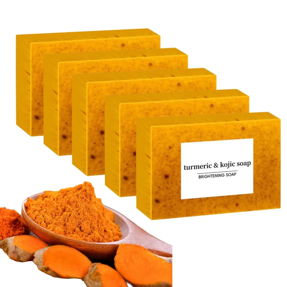 Turmeric & Lemon Kojic Acid Handmade Soap – Facial & Body Care, 1/3/5pcs