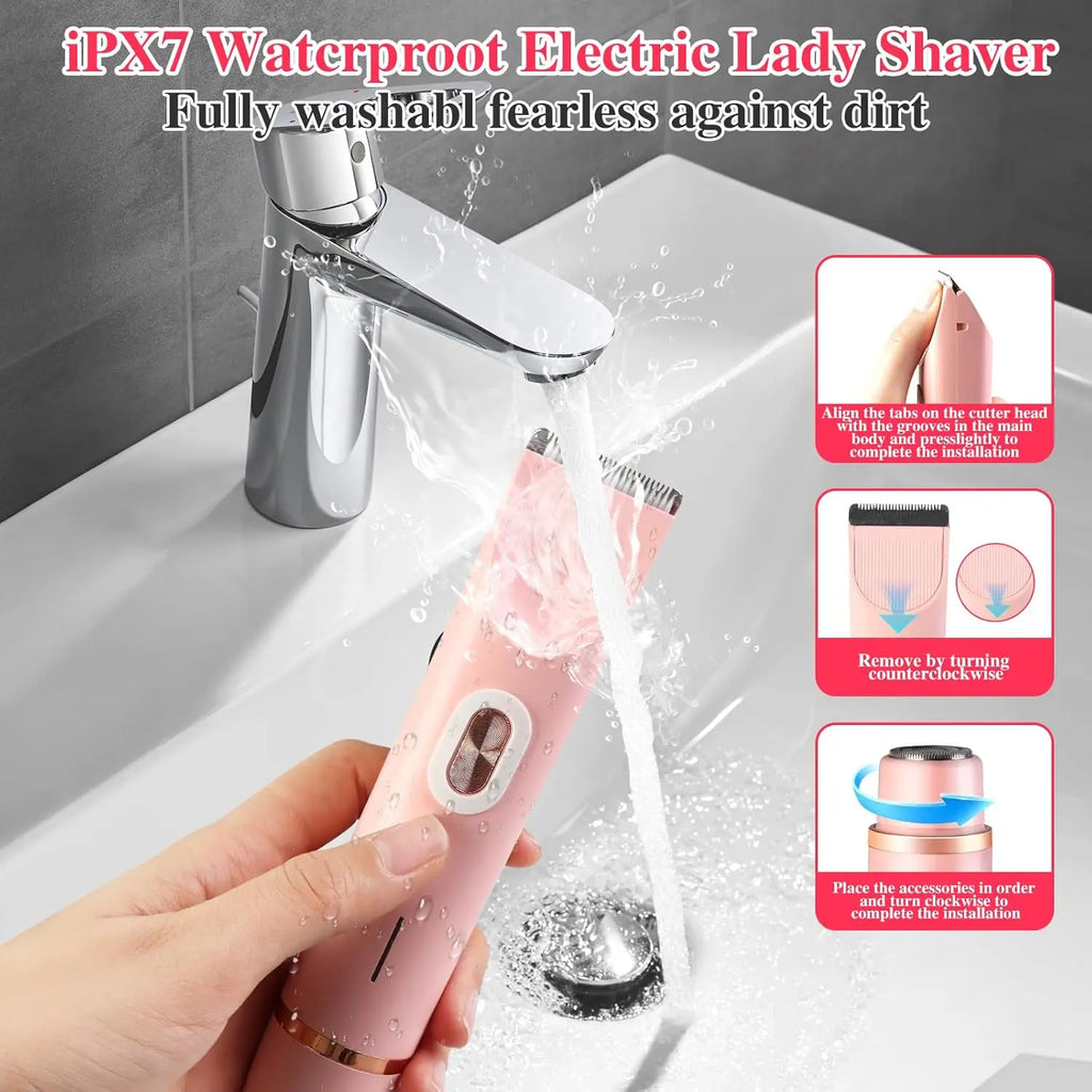 2-in-1 Electric Shaver – Waterproof Body Hair Trimmer