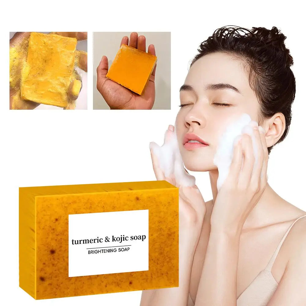 Turmeric & Lemon Kojic Acid Handmade Soap – Facial & Body Care, 1/3/5pcs