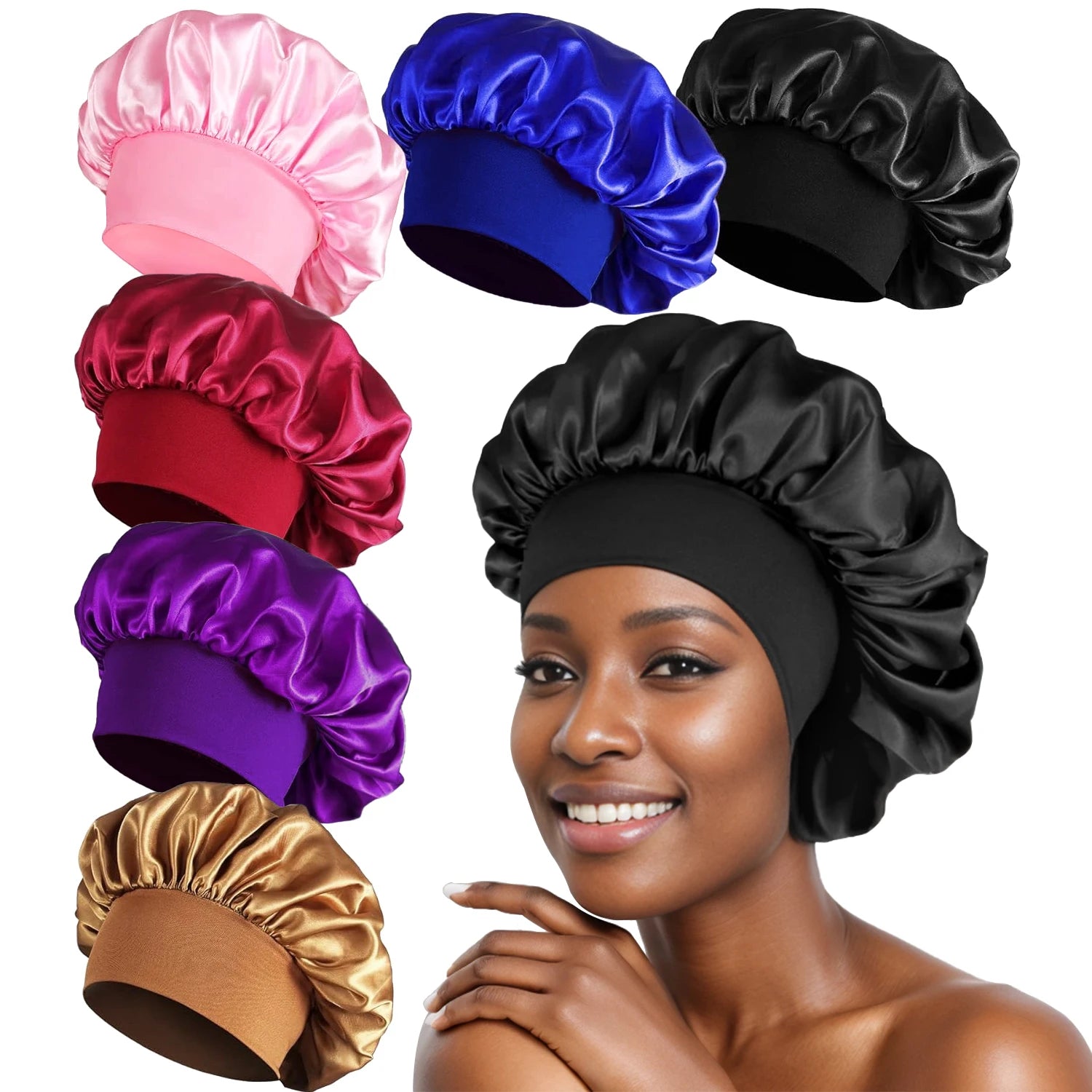 Satin Hair Bonnet for Sleeping – Soft Elastic Silk Bonnet for Hair Care