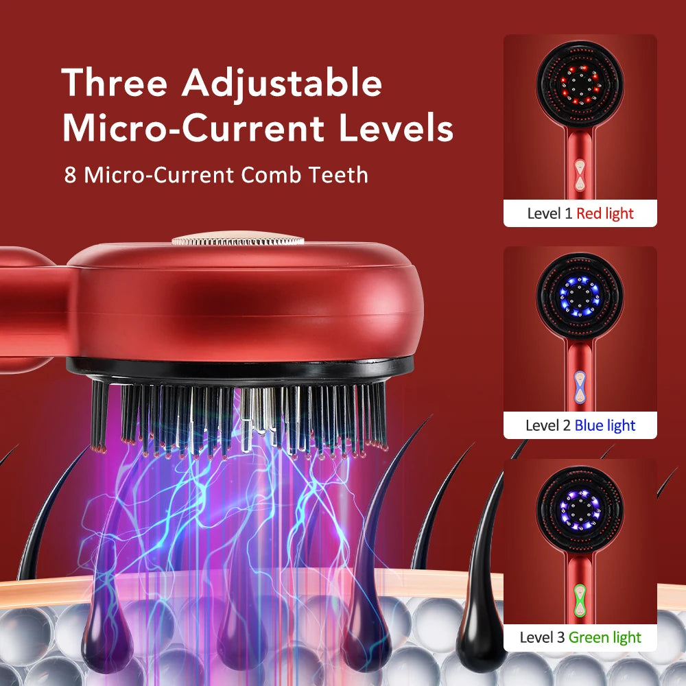 Electric Massage Comb with Built-in Red Light Therapy