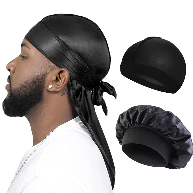 3PCS Silky Durag Wave Cap