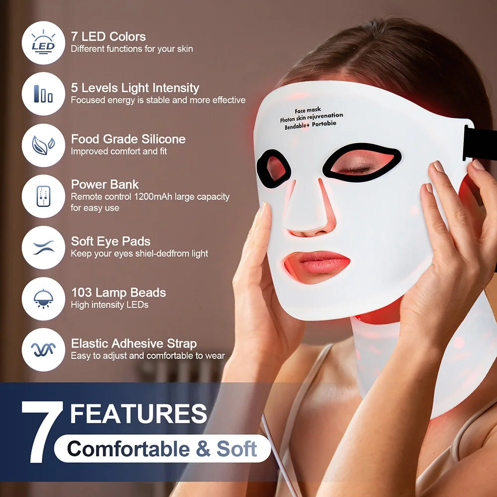 7-Color LED Red Light Therapy Mask