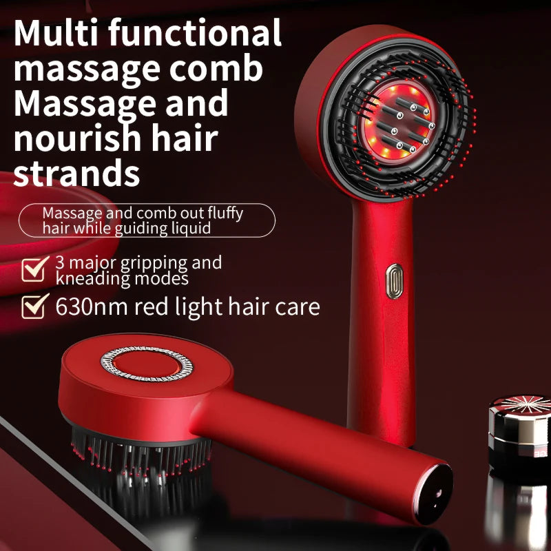 Electric Massage Comb with Built-in Red Light Therapy