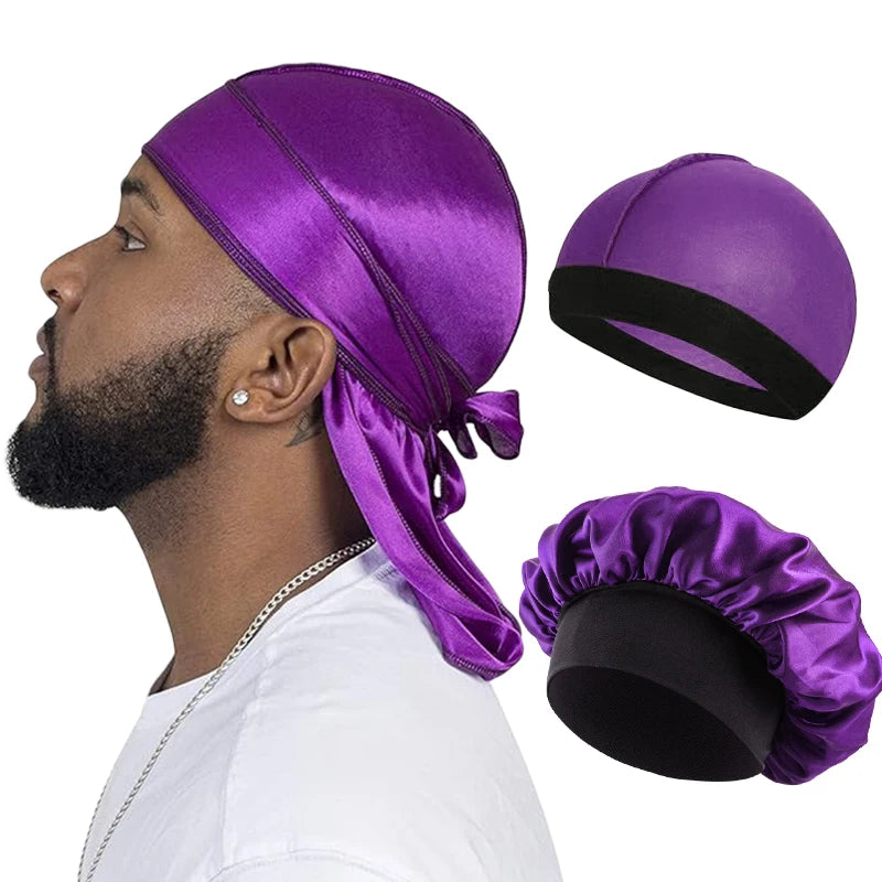 3PCS Silky Durag Wave Cap