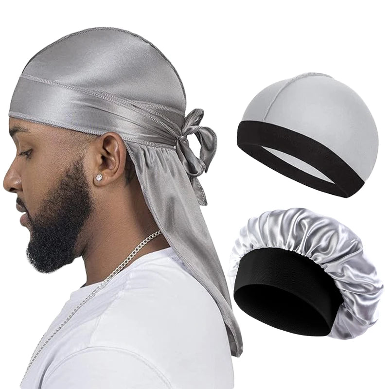 3PCS Silky Durag Wave Cap