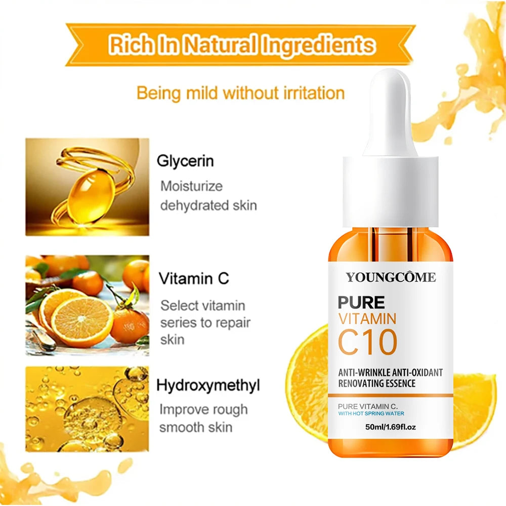 Vitamin C Facial Essence Serum – Hyaluronic Acid for Brightening, Anti-Aging & Moisturizing