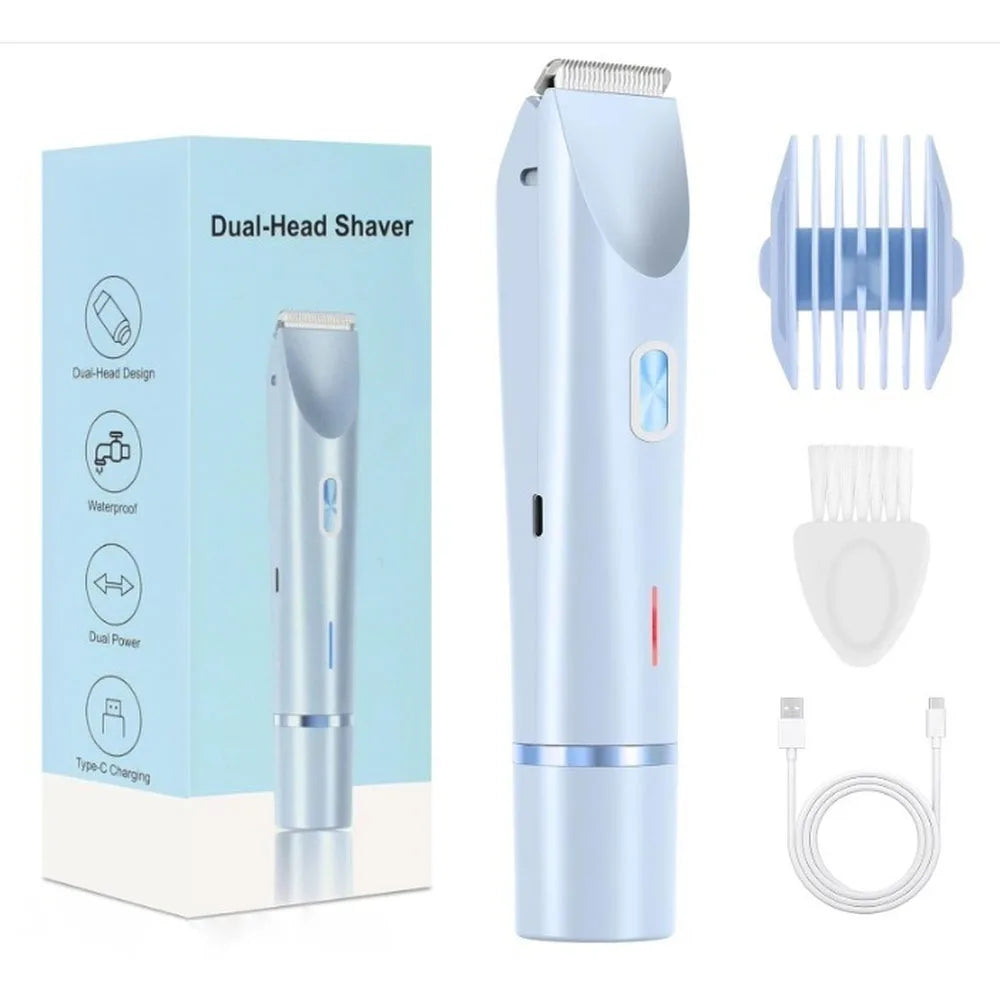 2-in-1 Electric Shaver – Waterproof Body Hair Trimmer
